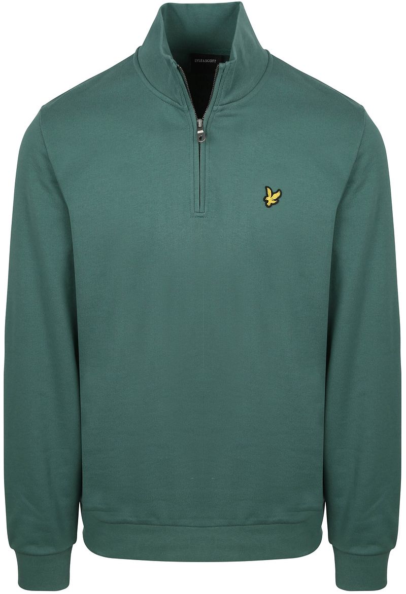 Lyle & Scott Sweat Half Zip Pull Everglade Grün - Größe M günstig online kaufen