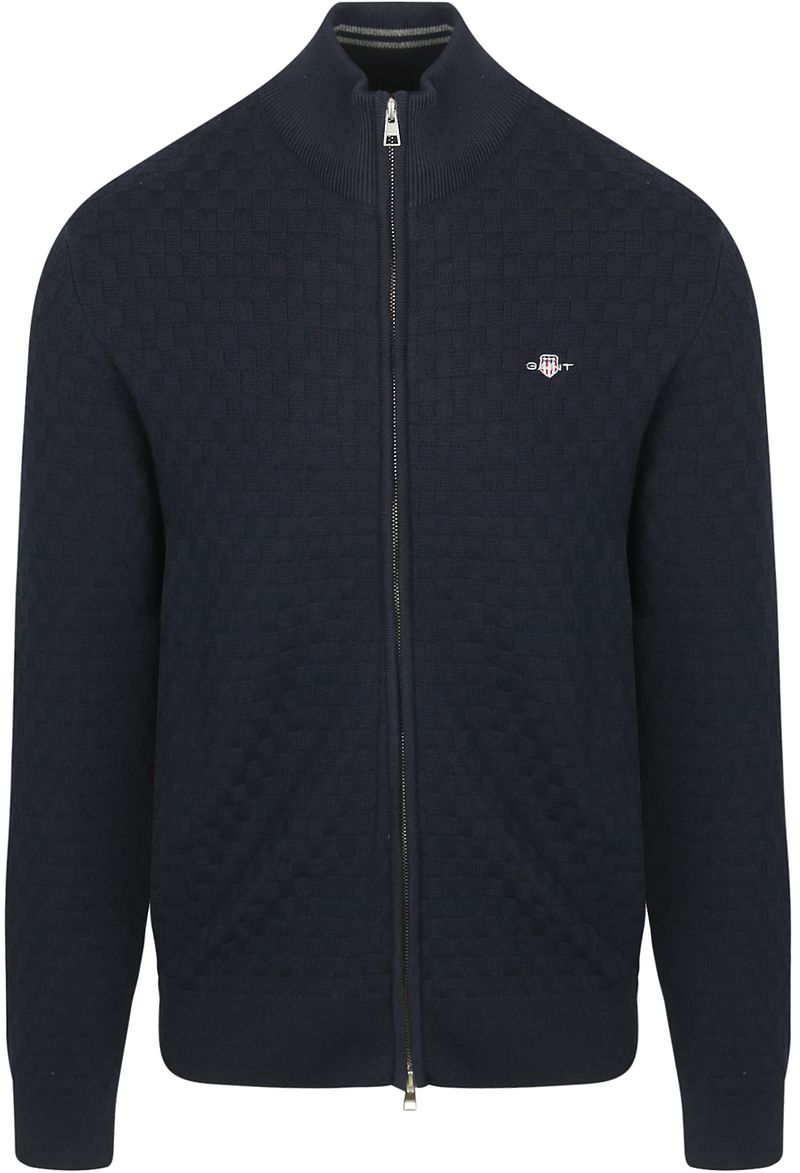 Gant Strickjacke Textur Marine - Größe M günstig online kaufen