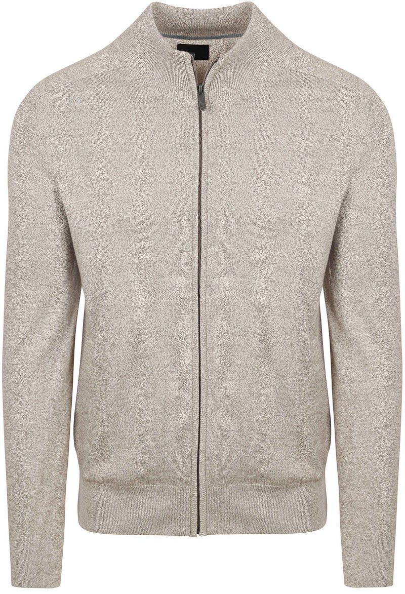 State Of Art Strickjacke Melange Mouliné Khaki - Größe L