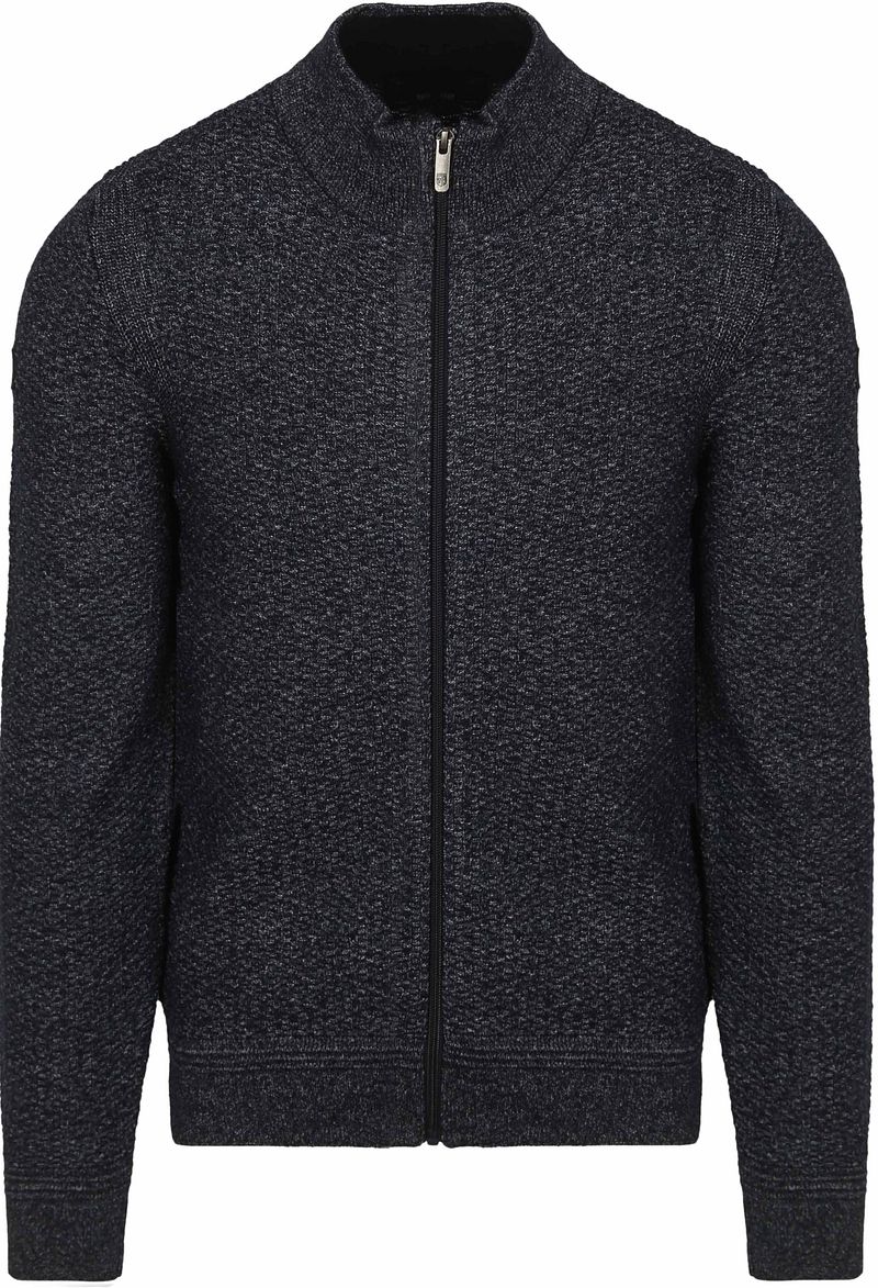 State Of Art Strickjacke Structure Melange Navy - Größe XXL günstig online kaufen