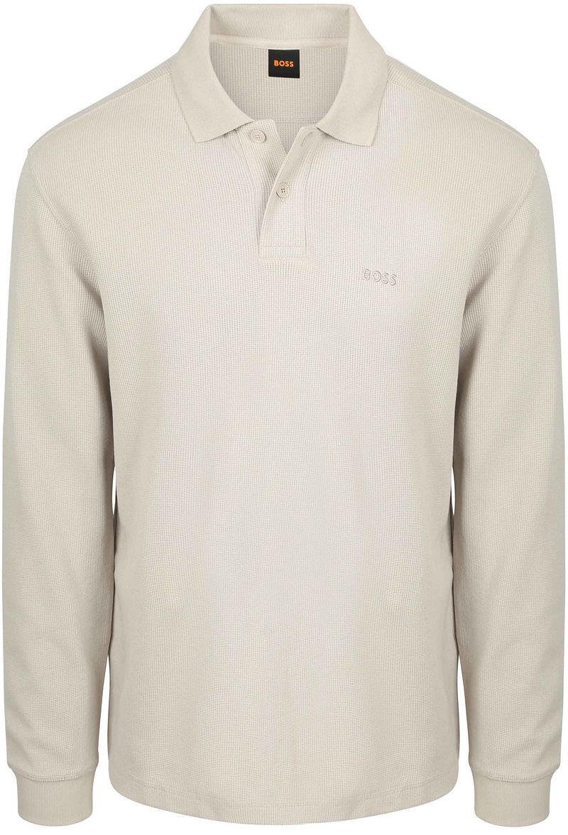 BOSS Petempestolong Long Sleeve Polo Ecru - Größe 3XL günstig online kaufen