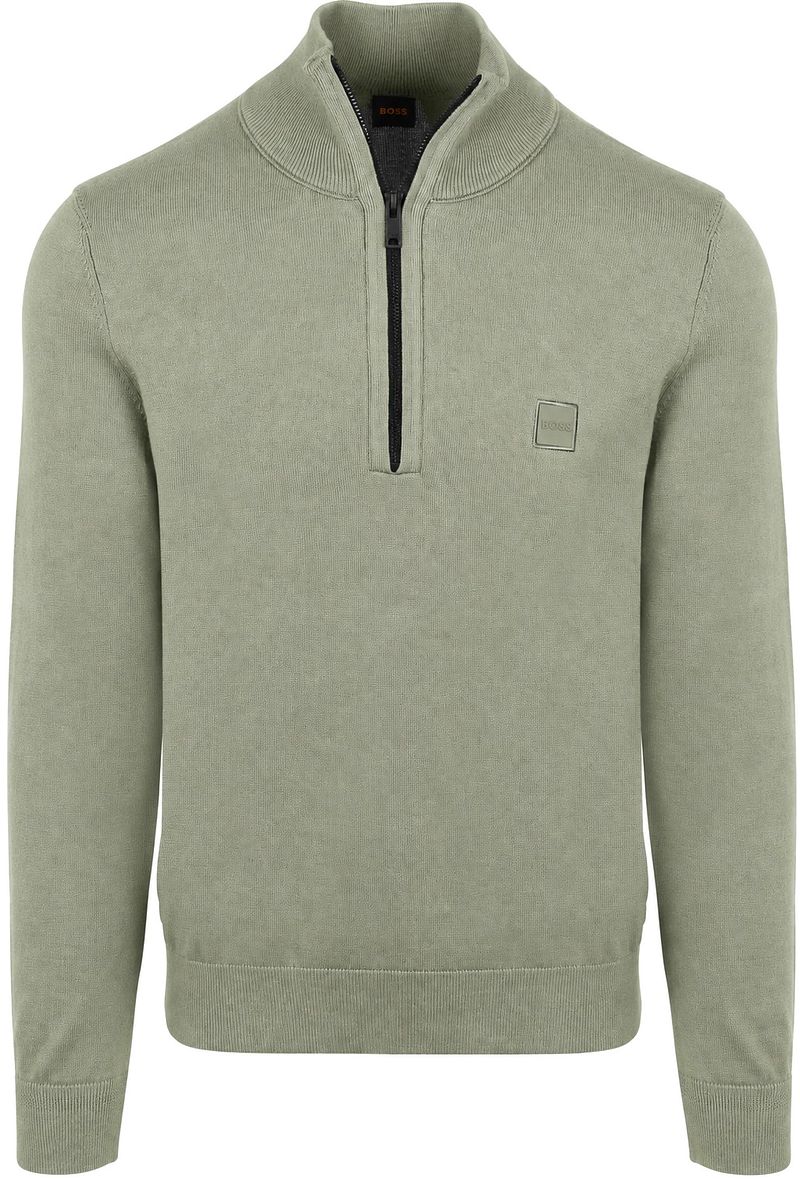 Boss Kanobix Half Zip Trui Open Groen