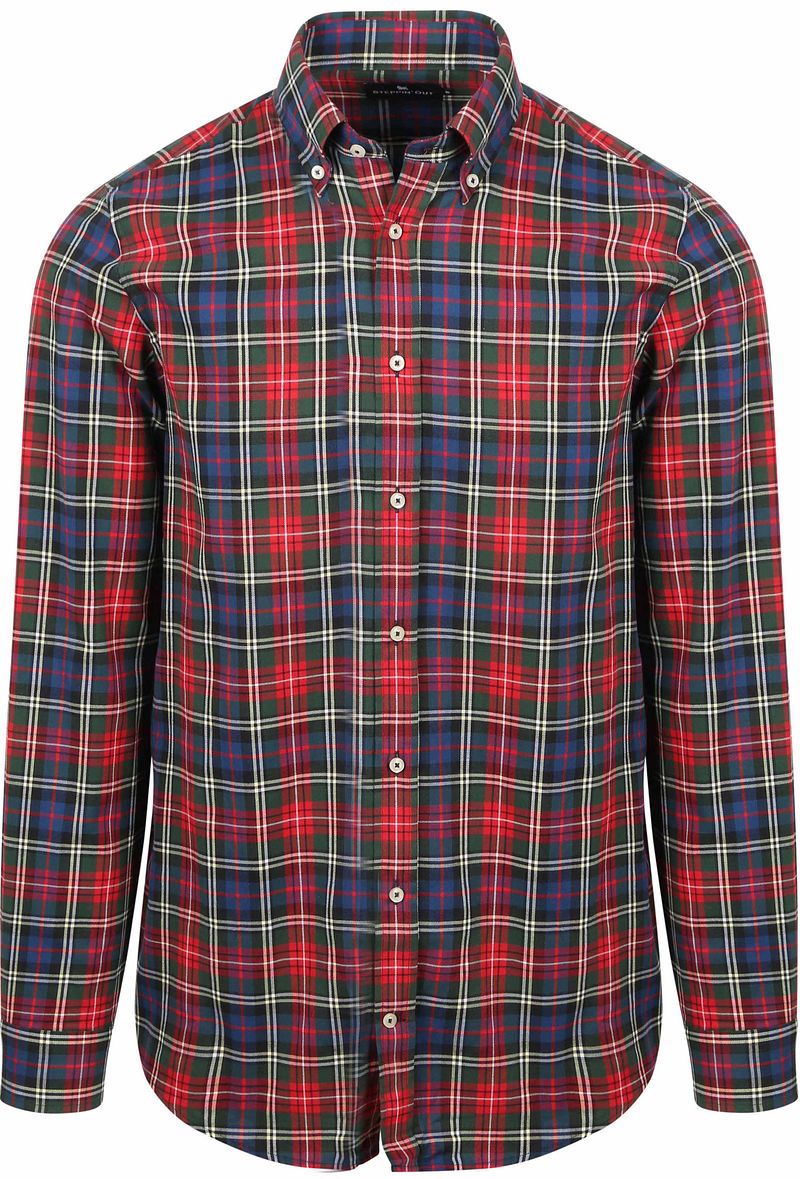 Steppin' Out Hemd Flanel Checks Rot - Größe S günstig online kaufen