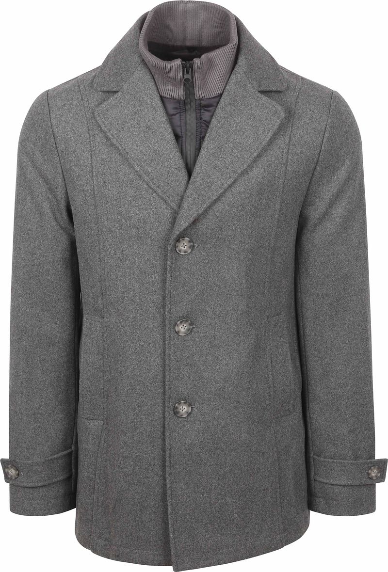 Suitable Caban Coat Wolle Grau - Größe 46 günstig online kaufen