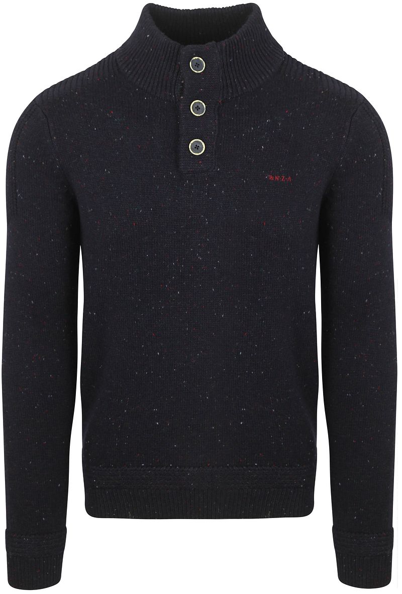 NZA Pullover Mock-Neck Conor Melange Marine - Größe L