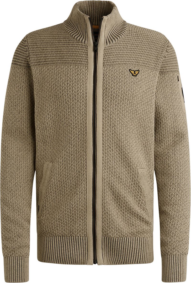 PME Legend Strickjacke Structure Seneca Rock Khaki - Größe L günstig online kaufen