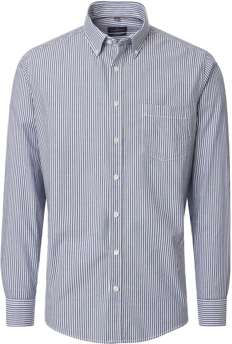 Casa Moda Freizeithemd Streifen Navy - Größe L günstig online kaufen
