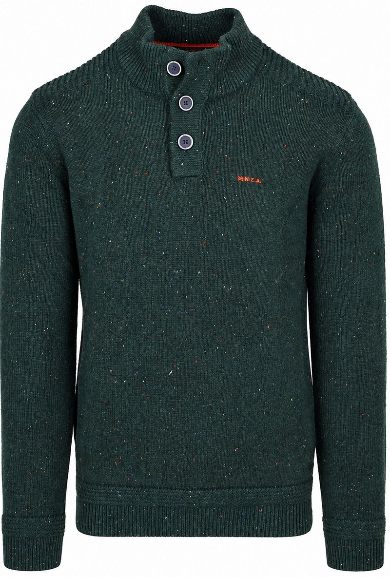 NZA Pullover Mocker Eltham Strick-Melange in Dunkel-Huntergrün - Größe 3XL