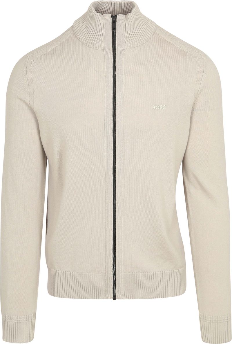 BOSS Avac Strickjacke Woolblend Greige - Größe 3XL günstig online kaufen