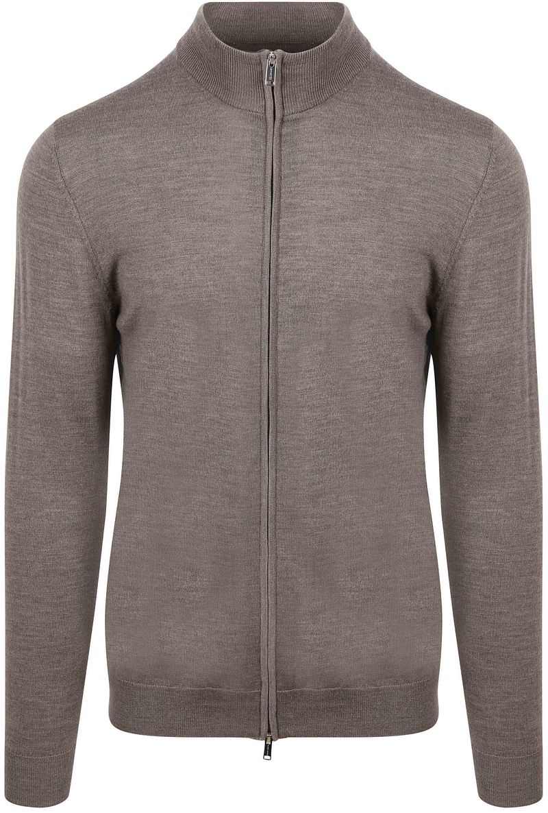 Profuomo Strickjacke Merinowolle Taupe - Größe L günstig online kaufen