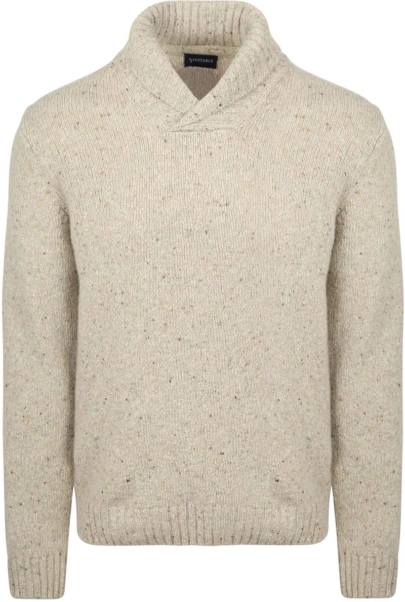 Suitable Pullover Shawl Tweed Eco Wool Ecru - Größe L günstig online kaufen