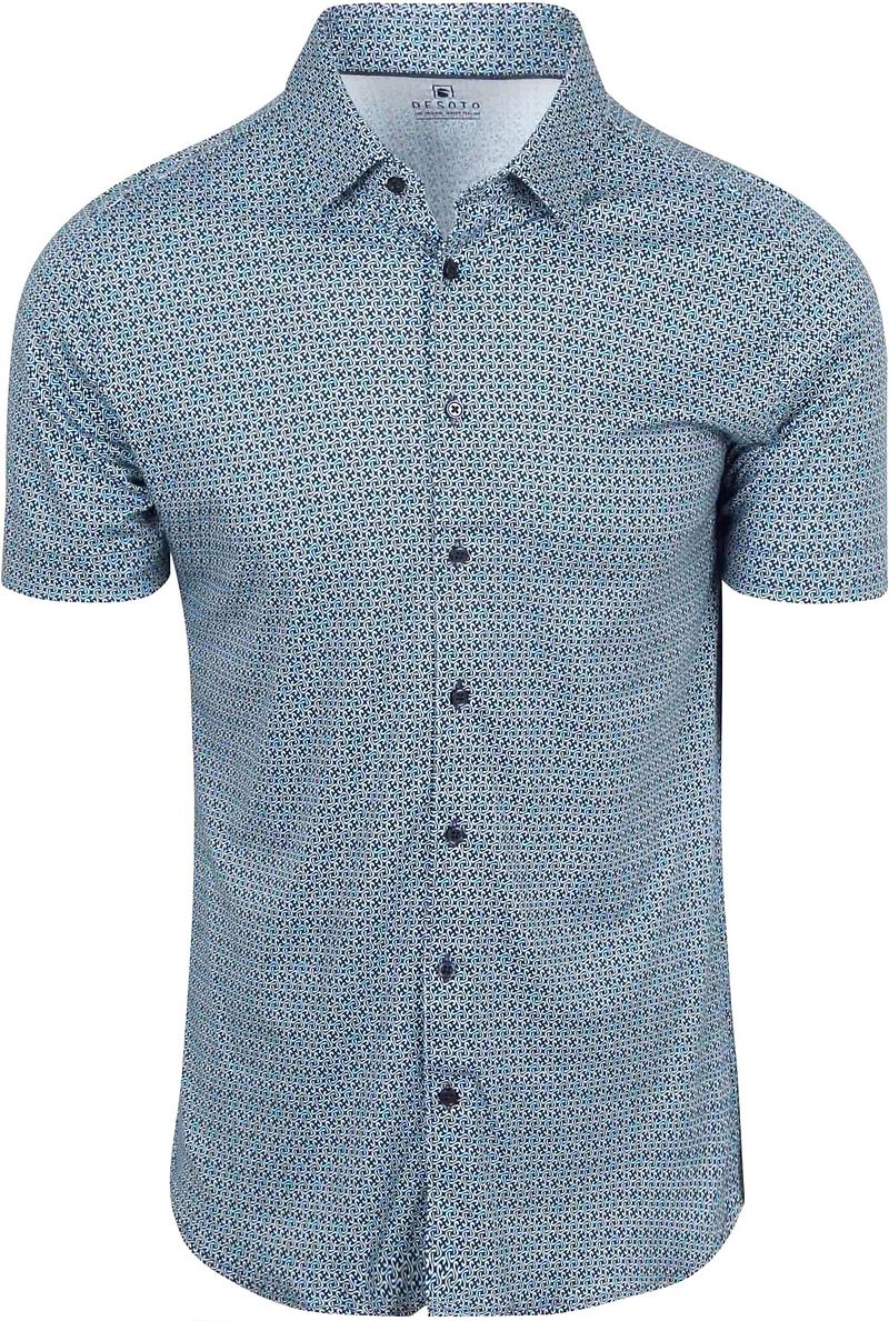 Desoto Short Sleeve Hemd Druck Aqua Blau - Größe XXL günstig online kaufen