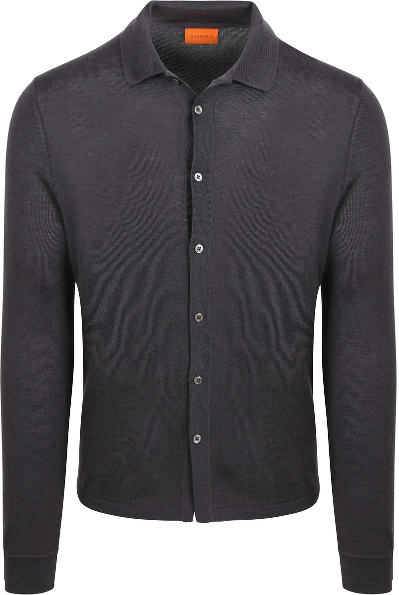 Suitable Cardigan Shirt Merino Anthrazit - Größe XXL günstig online kaufen