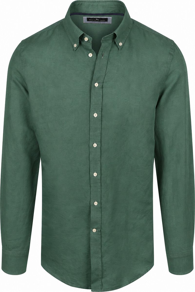 Steppin' Out Overhemd Linen Cotton Donkergroen