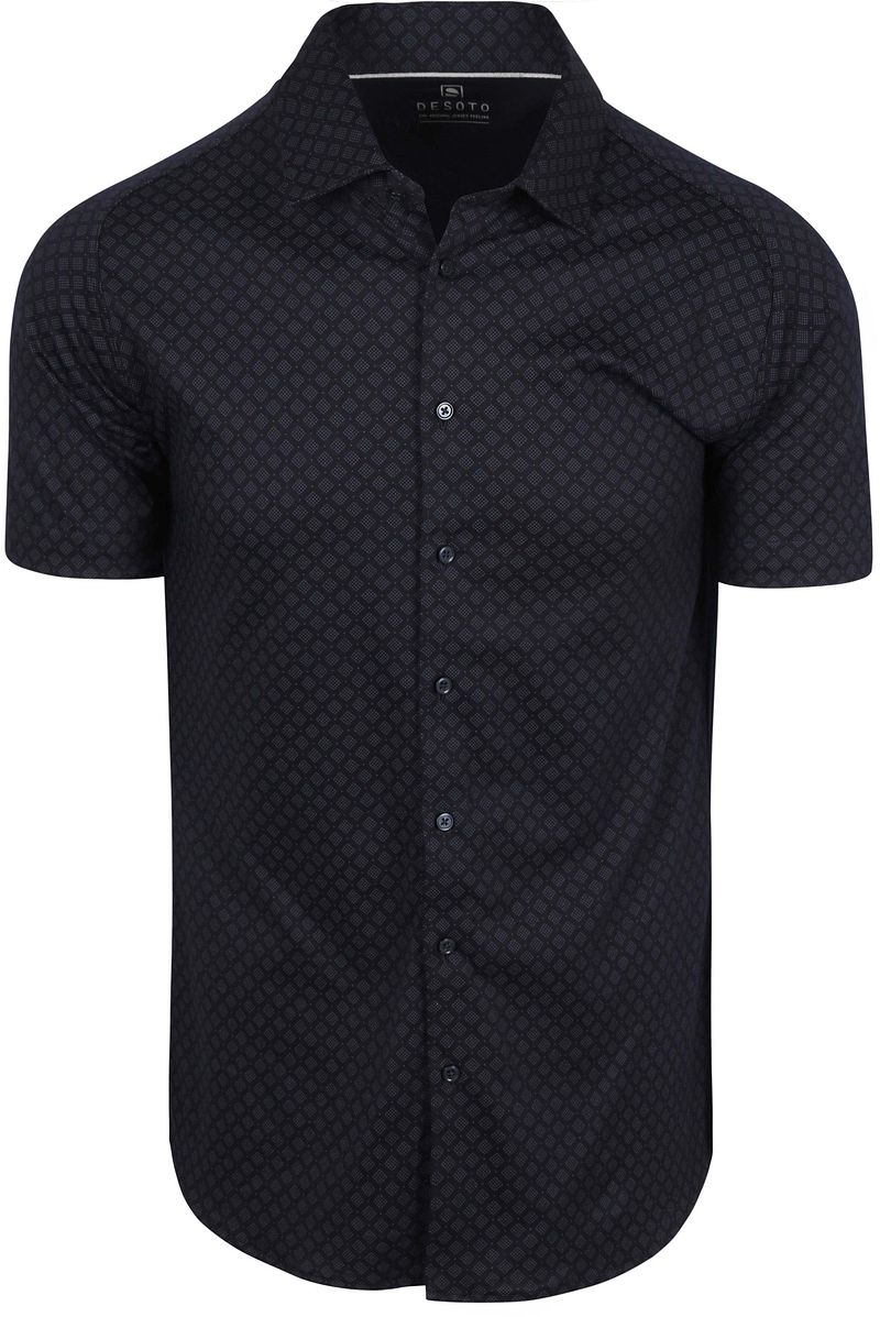 Desoto Short Sleeve Overhemd Cubes Navy