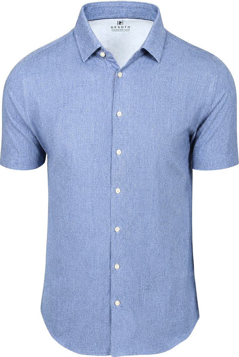 Desoto Short Sleeve Overhemd Lichtblauw