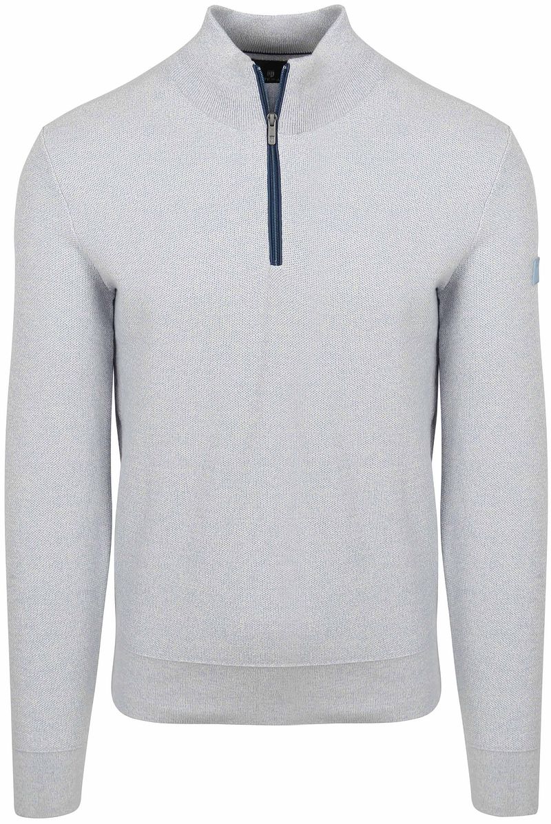 State of Art Half Zip Trui Melange Lichtblauw