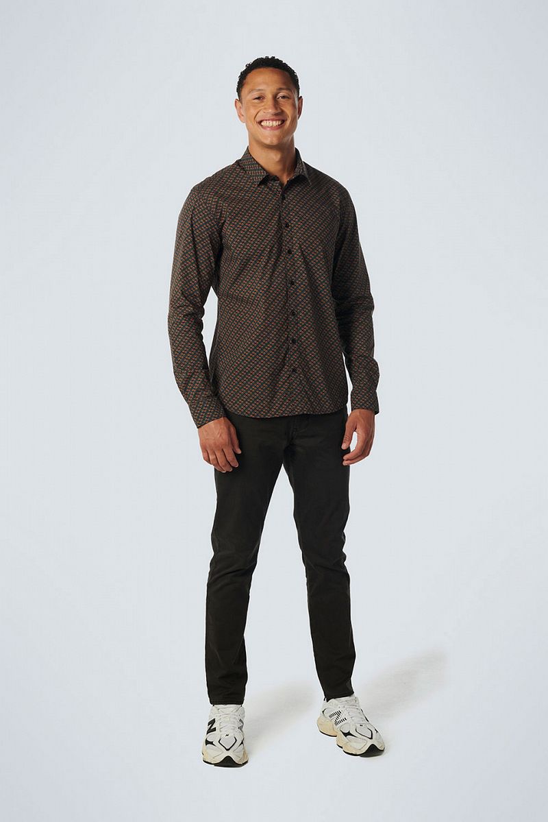 No Excess Hemd mit Musterdruck Caramel - Größe XXL günstig online kaufen