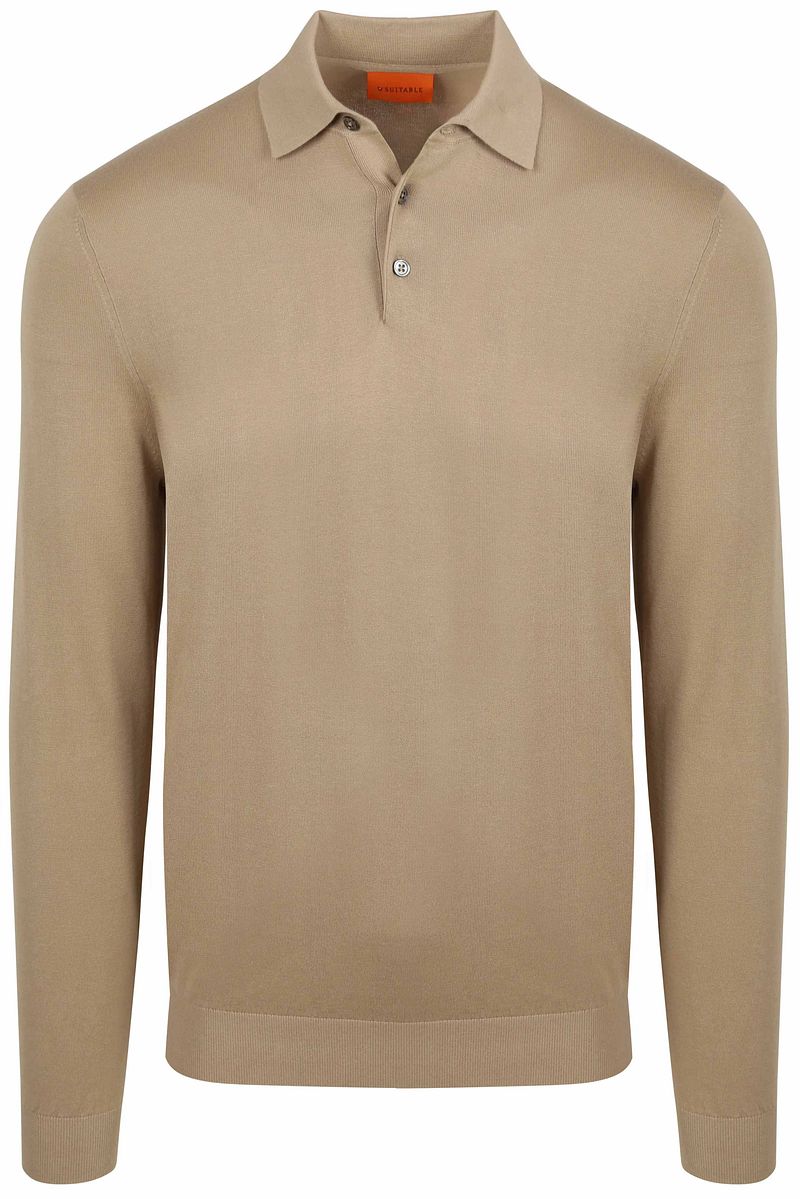 Suitable Compact Cotton Poloshirt Taupe - Größe XL günstig online kaufen