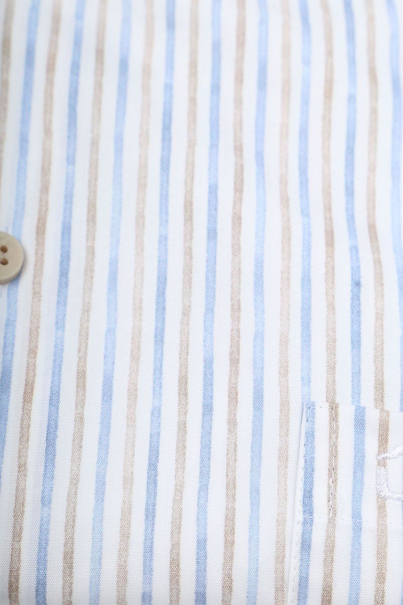 Ledub Hemd Streifen Blau  - Größe 39 günstig online kaufen