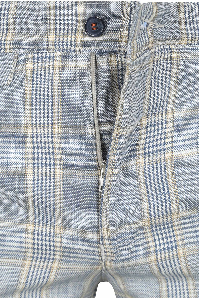 Suitable Chino Linen Blend Karos Blau - Größe 50 günstig online kaufen