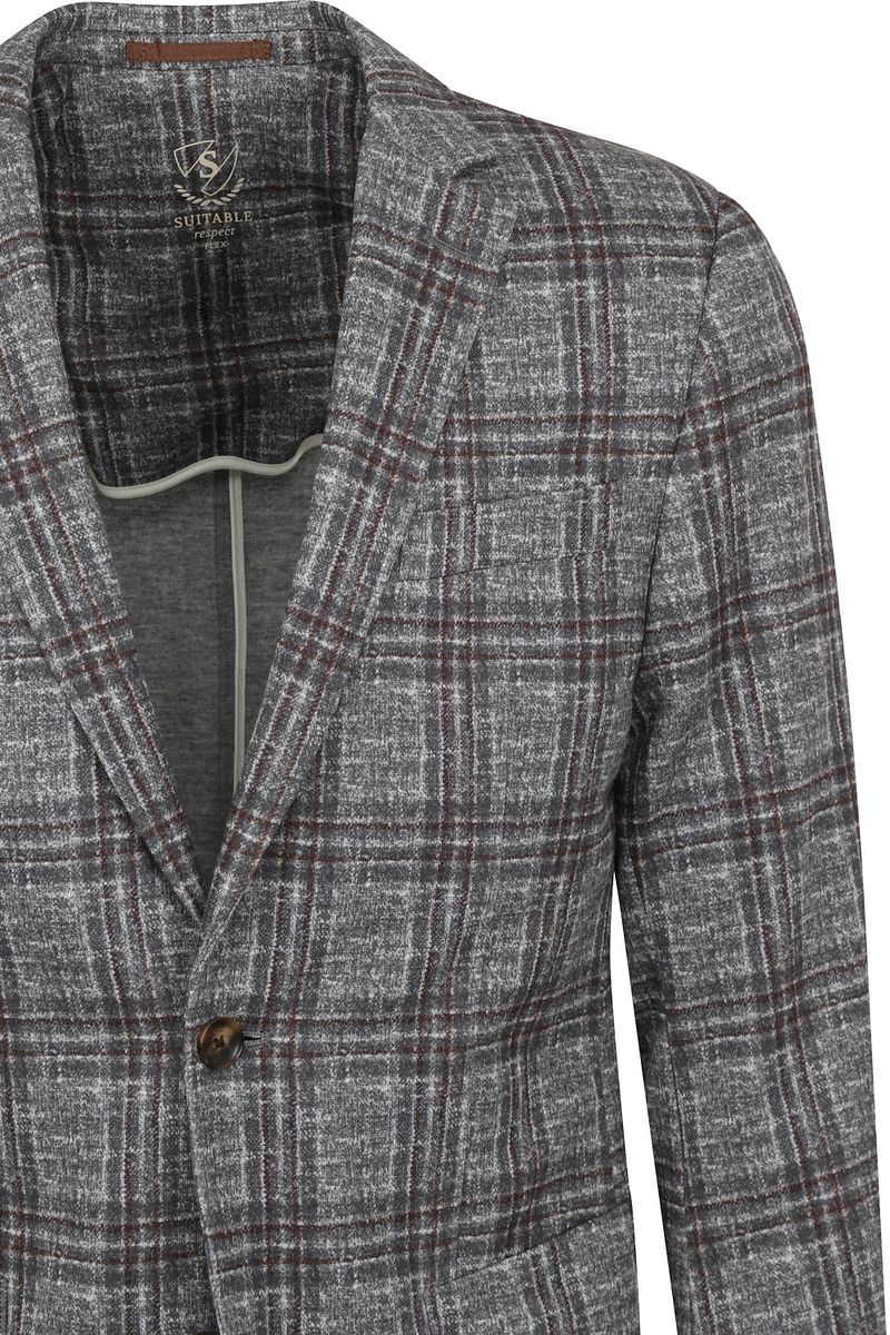 Suitable Respekt Colbert Fame Jersey Plaid Flex Grau - Größe 48 günstig online kaufen