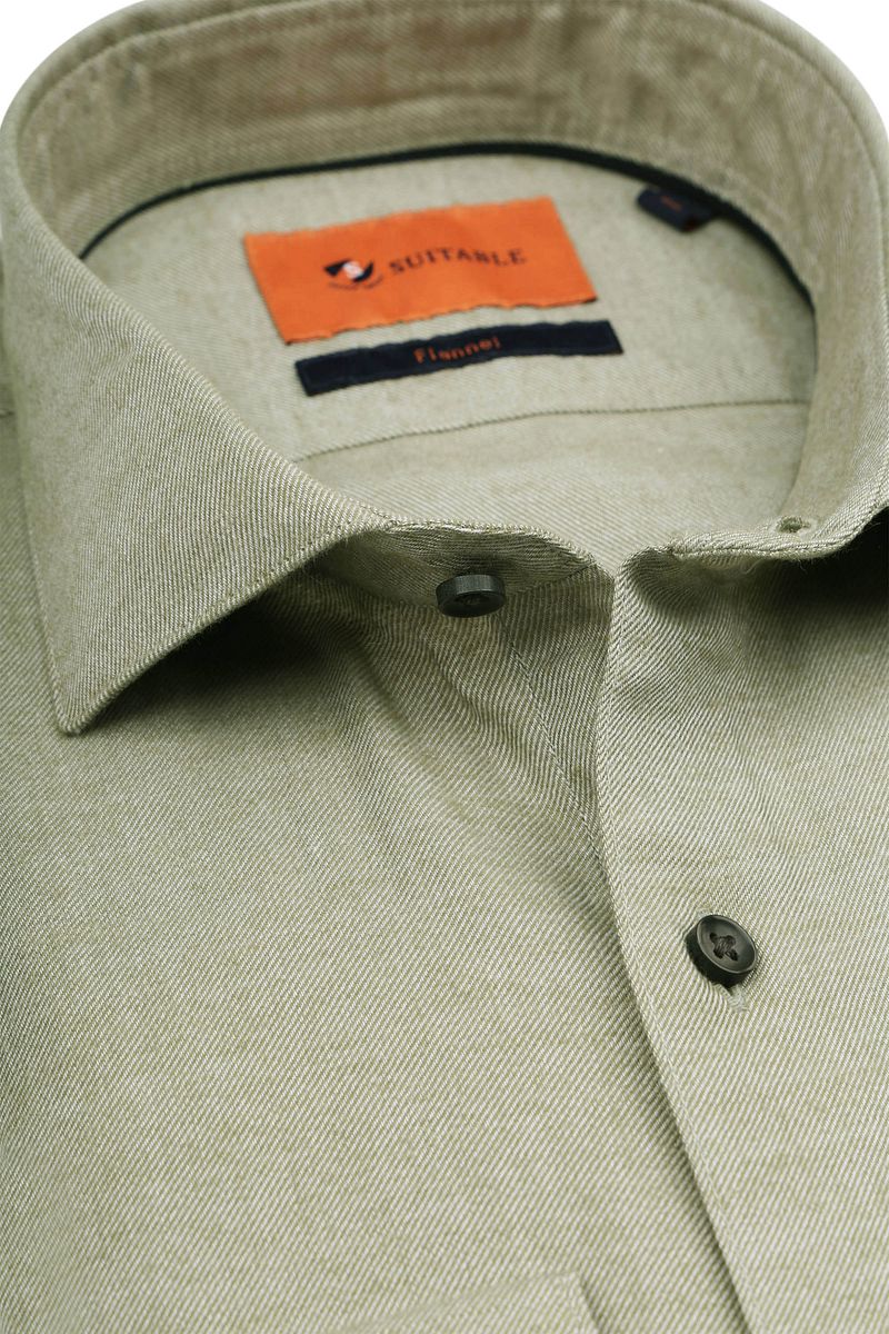 Suitable Hemd Widespread Flanel Grün - Größe 40 günstig online kaufen