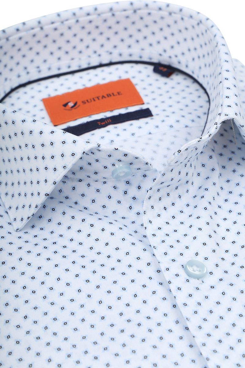 Suitable Hemd Twill Druck Hellblau - Größe 40 günstig online kaufen