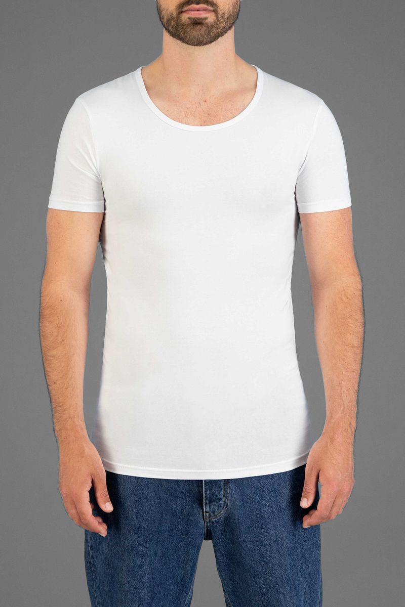 Garage Stretch Basic T-Shirt Schwarz Tiefer Rundhals - Größe S günstig online kaufen