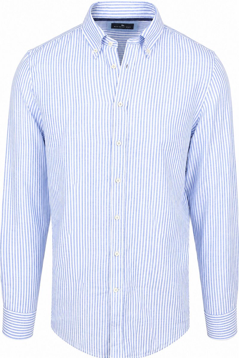 Steppin' Out Hemd Linen Cotton Streifen Blau - Größe S