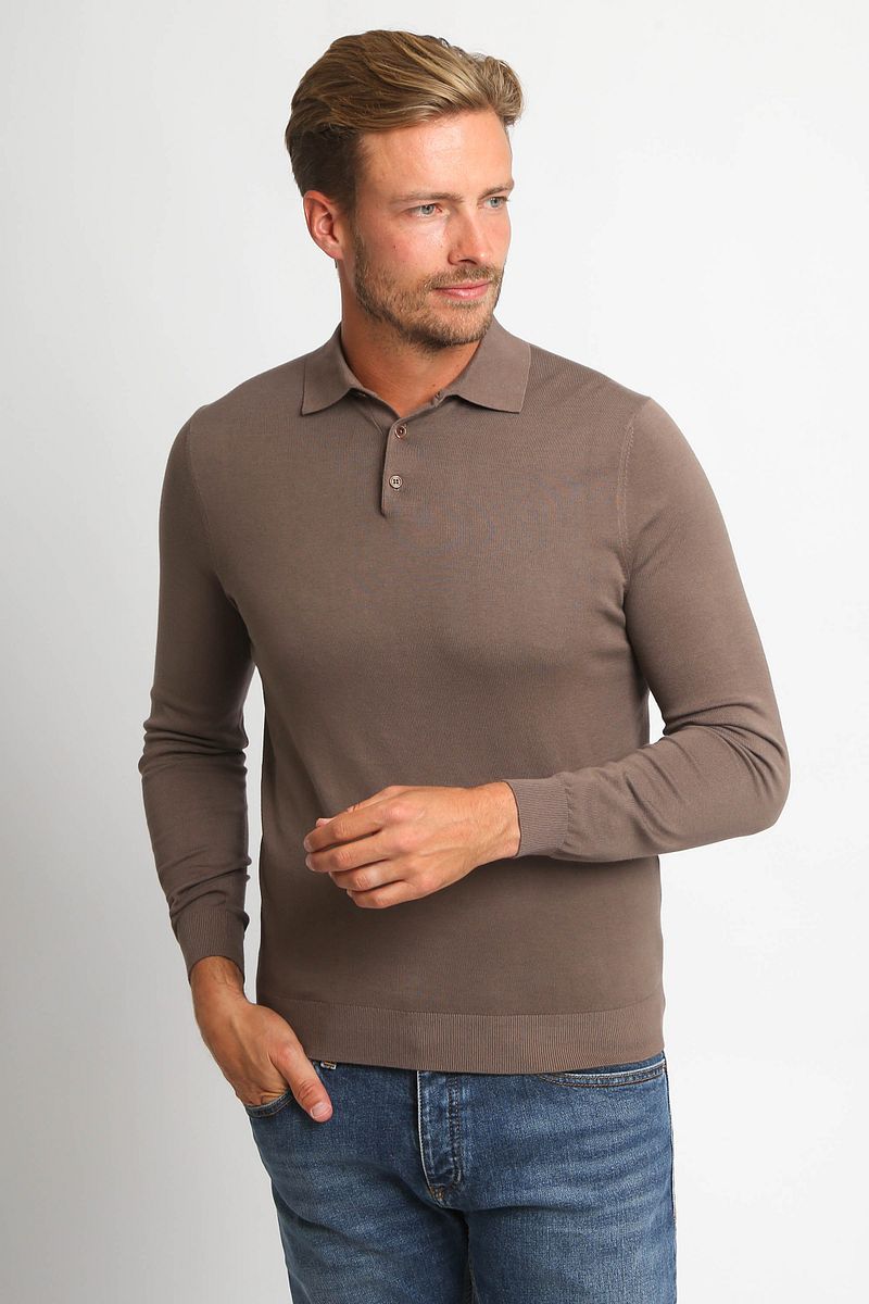Suitable Compact Cotton Poloshirt Taupe - Größe XL günstig online kaufen