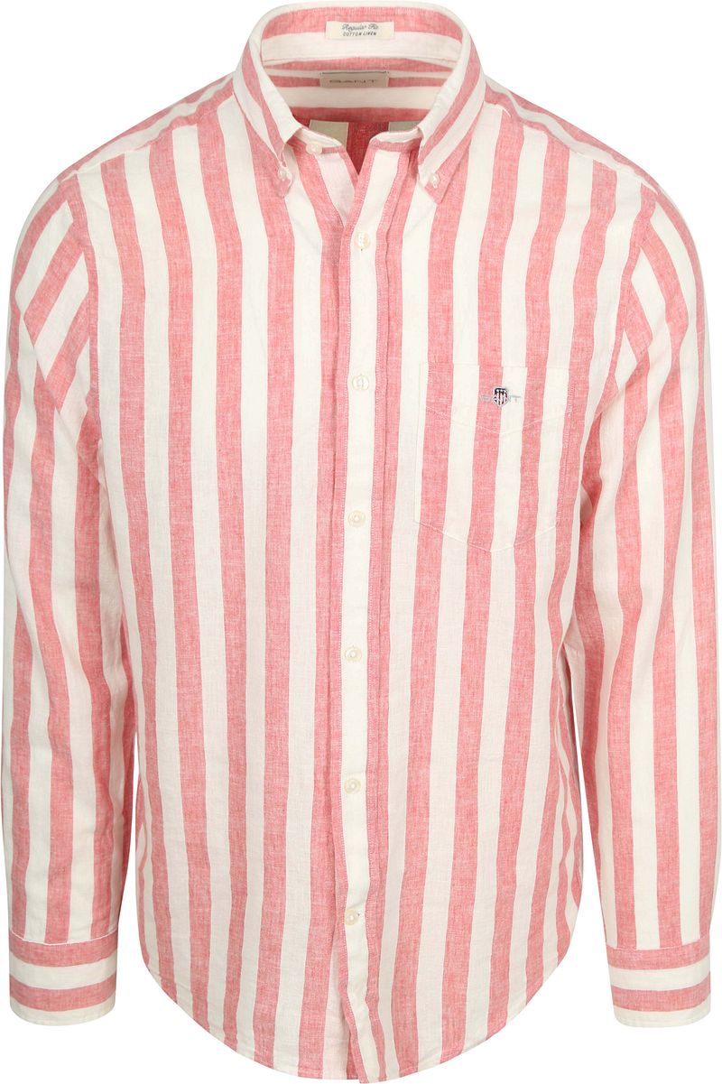 Gant Cotton Linen Hemd Stripe Rosa - Größe 3XL günstig online kaufen