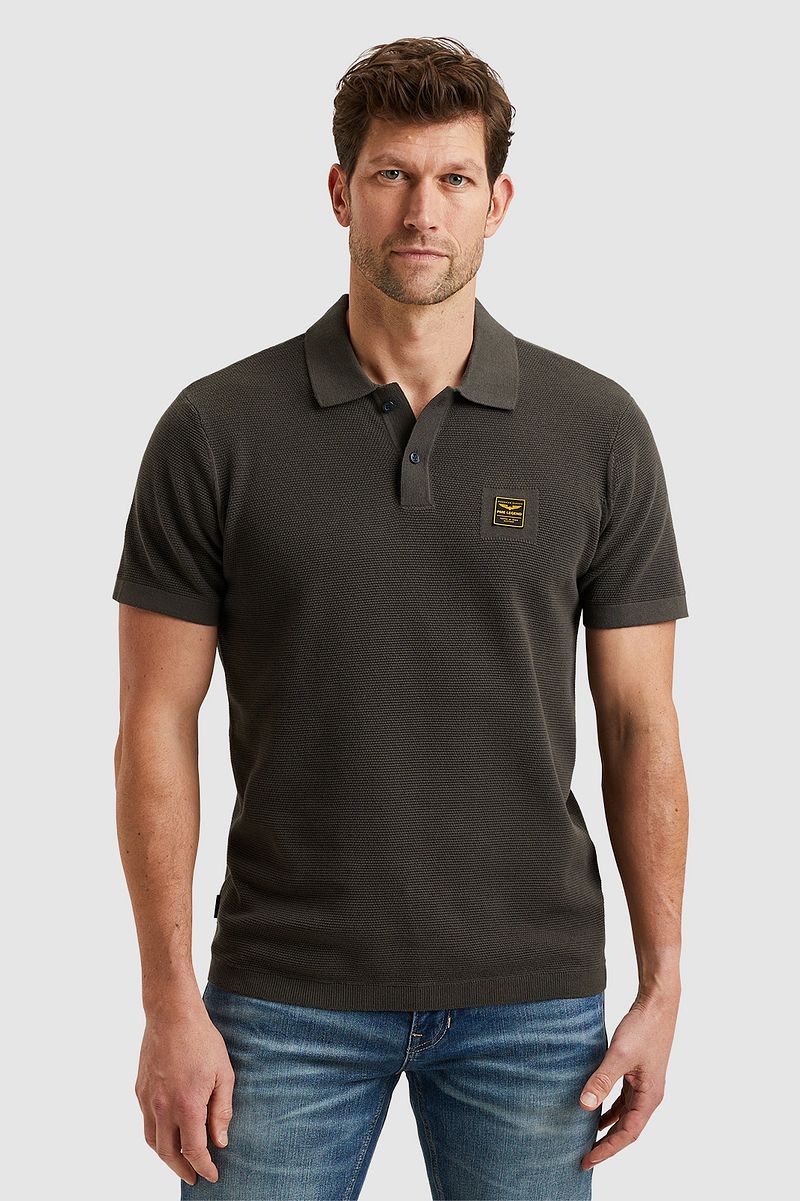 PME Legend Poloshirt Knitted Beluga Grün - Größe L günstig online kaufen