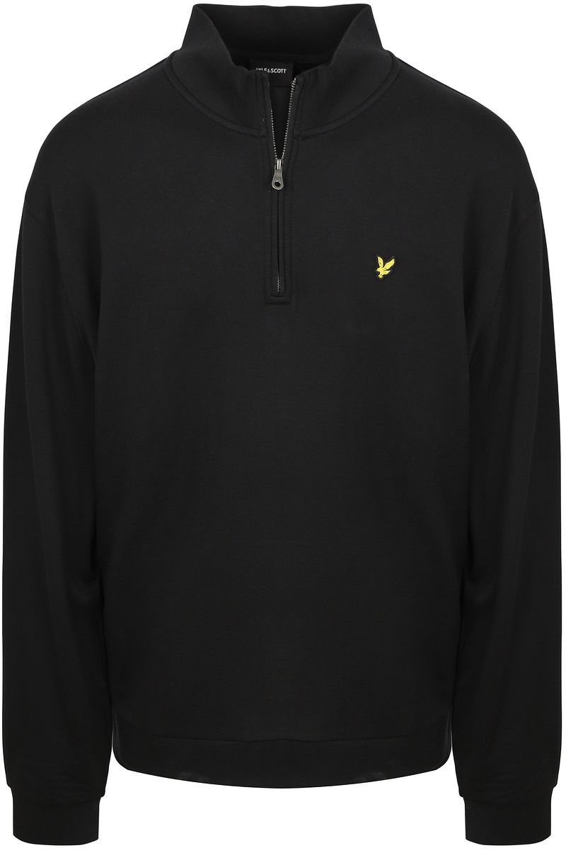 Lyle and Scott Lyle & Scott Plussize Sweat Half Zip Zwart