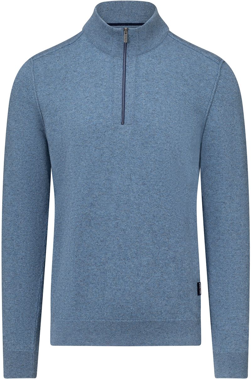 State Of Art Half Zip Pullover Wool Blend Melange Blau - Größe 3XL günstig online kaufen