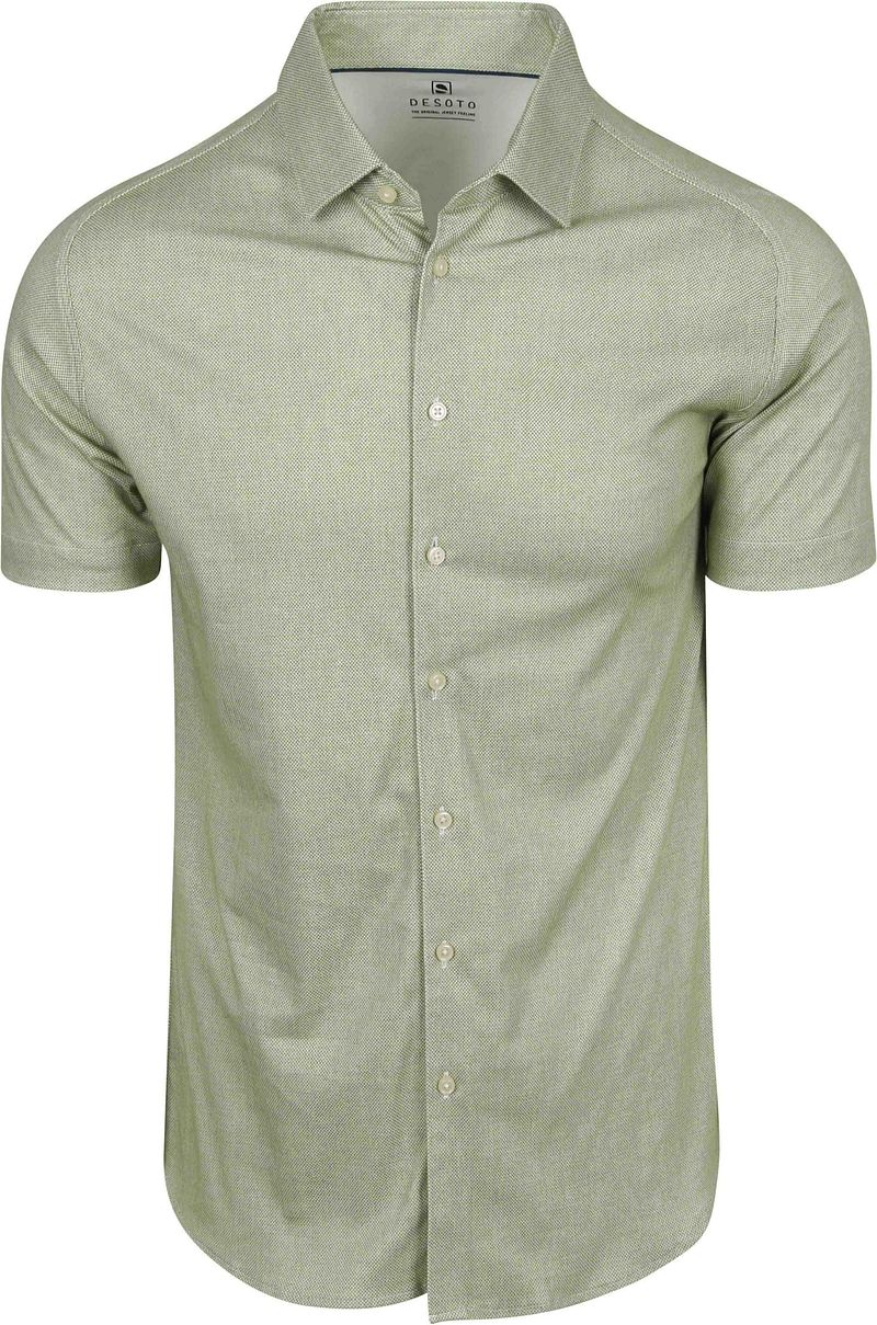 Desoto Short Sleeve Oxford Optics Overhemd Lime Groen