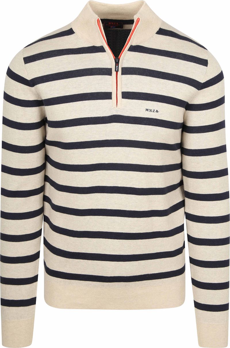 New zealand auckland NZA Half Zip Trui Wanake Streep Ecru