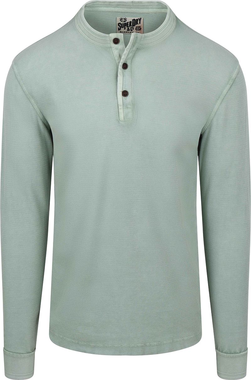 Superdry Trui Henley Textured Groen