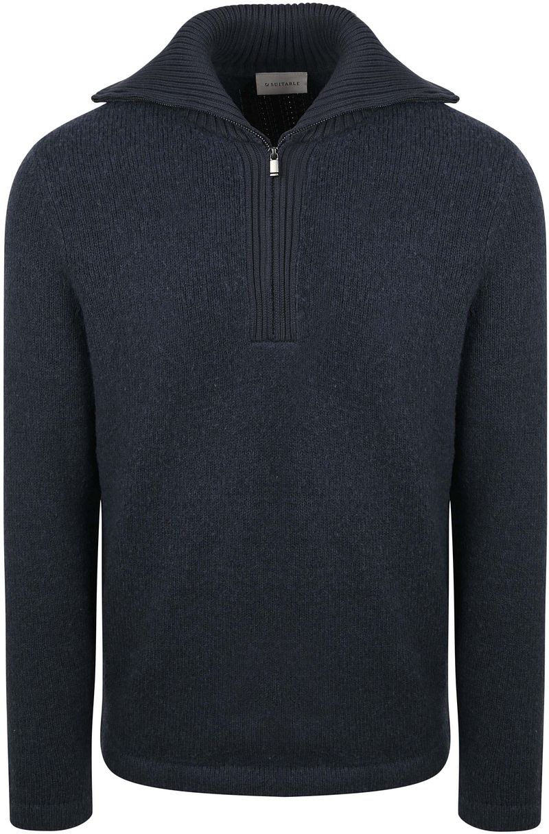 Suitable Deep Zip Pullover Boiled Wool Navy - Größe XL günstig online kaufen