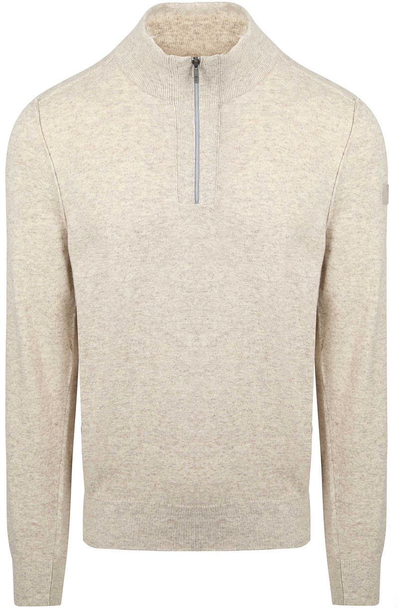 State Of Art Half Zip Pullover Wool Blend Melange Greige - Größe M günstig online kaufen