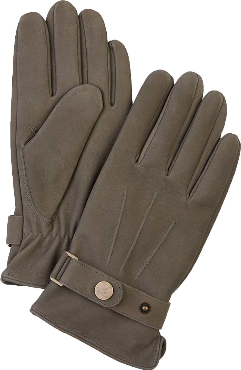 Profuomo Handschuhe Wolle und Leder Dunkelgrün - Größe 8.5