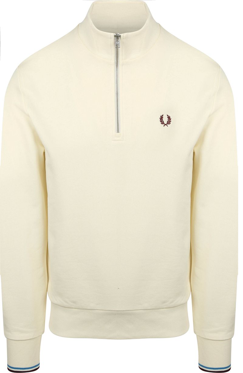 Fred Perry Half Zip Pullover Ecru - Größe XL günstig online kaufen