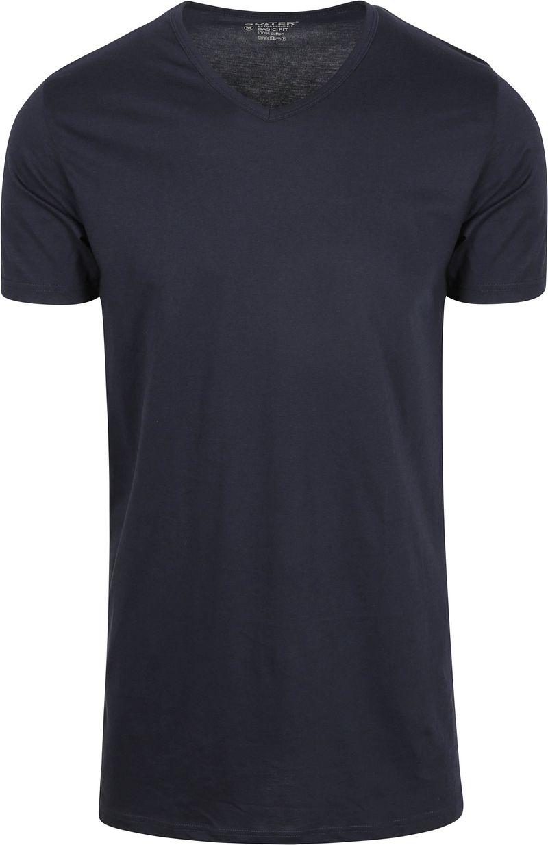 Slater 2er-Pack T-shirt Basic Extra Lang V-Ausschnitt Navy - Größe M günstig online kaufen