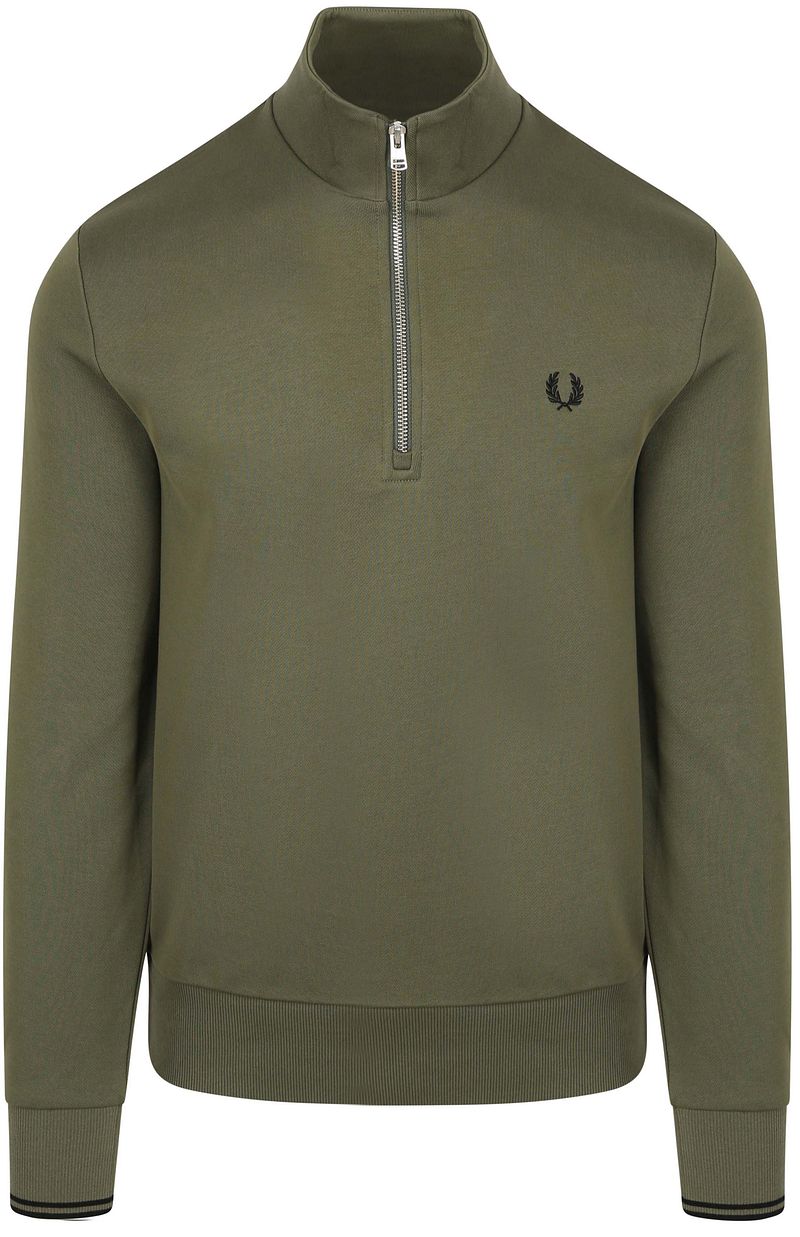 Fred Perry Half Zip Pullover Dunkelgrün Z50 - Größe M günstig online kaufen