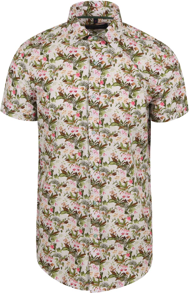 Suitable Short Sleeve Overhemd Print Jungle Groen