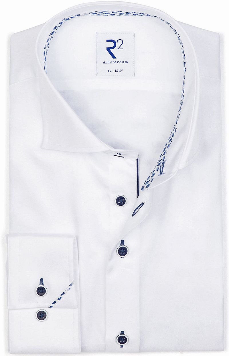 R2 Amsterdam R2 Overhemd Twill Wit