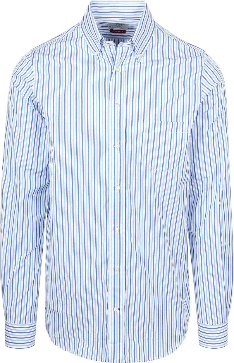Steppin' Out Extra Lange Mouwen Overhemd Streep Blauw
