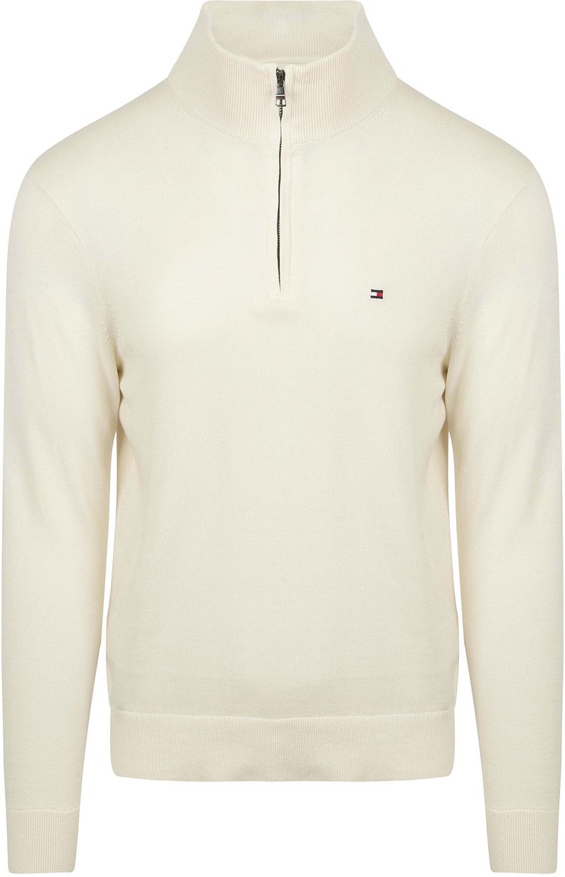 Tommy Hilfiger Half Zip Pullover Essential Creme - Größe XL