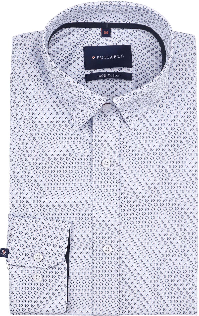 Suitable Hemd Construct Druck Blau - Größe 43 günstig online kaufen