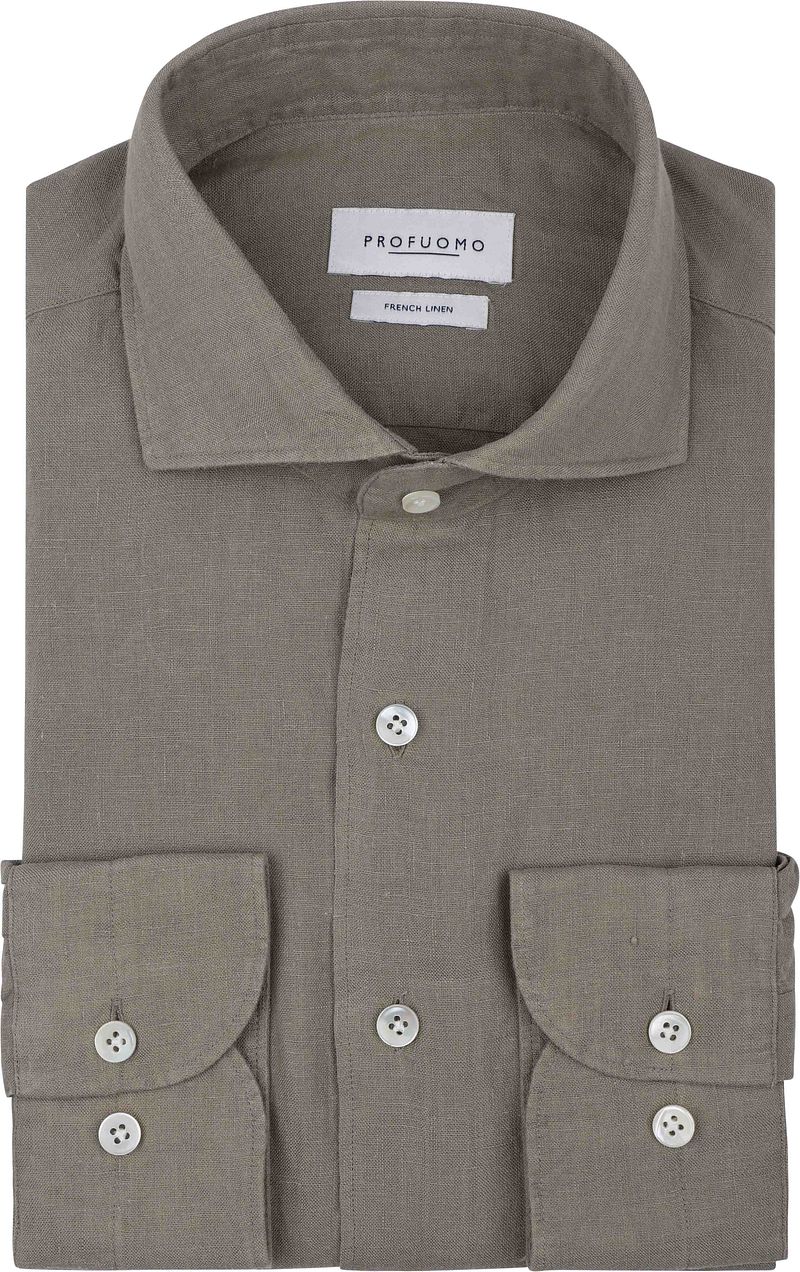 Profuomo Hemd Leinen Grün - Größe 41 günstig online kaufen
